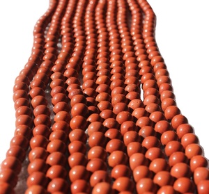 <b>Red</b> Jasper DIY Strands Natural Smooth Round Polished <b>Beads</b> for Jewelry Making 8mm Height Rudra Gems - Product Image 2