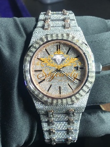 Reloj de Pulsera de Cuarzo con Incrustaciones de Moissanita, Correa de Acero Inoxidable, Esfera de Cristal, Joyería de Lujo Personalizada - Product Image 6