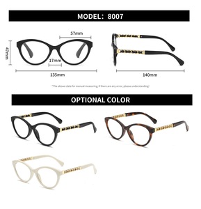 Lunettes de vue anti-lumière bleue tendance 2026, monture PC personnalisée, style œil de chat, pour hommes et femmes - Product Image 6