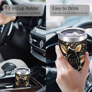 Stainless Steel Tumbler 20oz Double Wall Insulated Drinkware Modern Straight Mug For Cold <b>Hot</b> Beverages - Product Image 4