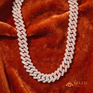 Collar de Eslabones Cubanos de Moissanita Chapado en Oro Rosa, Joyería de Moda, Estilo Colgante Fino para Hombres y Mujeres, Diseño Clásico de Nueva York - Product Image 3