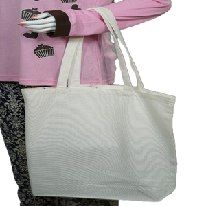 Heavy-Duty <b>Large</b> Women's Cotton <b>Canvas</b> <b>Tote</b> <b>Bag</b> with Zipper Closure Japan Style Design Eco-Friendly Reusable for Beach Daily Use - Product Image 3