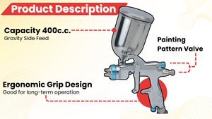 El mejor pulverizador de aire de pistola pulverizadora de 1/4 pulgadas y 400cc para uso industrial - Product Image 2