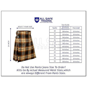 Asequible para hombre Utility Kilt Mezcla de algodón transpirable Tartan Pliegues Bolsillos de carga Dobladillo reforzado Hebillas ajustables para festivales - Product Image 5