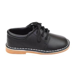 Chaussures en cuir noir pour enfants, unisexes, bout rond, Derby, cuir véritable, fabricant en gros - Product Image 5