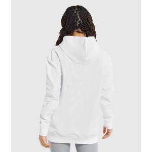 Sudadera con Capucha Estampada para Mujer, Blanca, de Forro Polar, con Bolsillo Canguro, Estilo Casual para Otoño e Invierno, Cómoda para Uso Diario - Product Image 3