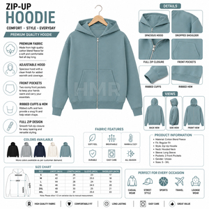 Sudadera con Capucha y Cremallera de Color Sólido para Hermanas de la Hermandad HMR, Sudadera Informal de Forro Polar, Corte Regular, para Otoño - Product Image 6