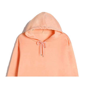 เสื้อฮู้ดดี้ผู้หญิงผ้าฝ้าย/ใยไผ่ แบบลำลอง สำหรับฤดูหนาว/ฤดูใบไม้ผลิ เป็นมิตรกับสิ่งแวดล้อม ระบายอากาศได้ดี กันลม ลายนูน ขนาดใหญ่พิเศษ - Product Image 2