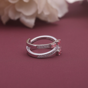 IGI Certified Fancy Pink Lab Grown Diamond <b>Open</b> Wrap <b>Ring</b> 9K White / Rose / Yellow Gold Emerald Cut Diamond Spiral <b>Ring</b> - Product Image 4