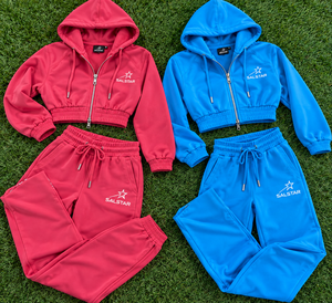 Women <b>Cropped</b> <b>Hoodie</b> Tracksuit Set Custom Logo, 2 Piece Set, Oversized Sweatpants & <b>Zip</b> <b>Up</b> <b>Hoodie</b> Manufacturer - Product Image 6