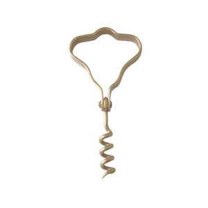 Sacacorchos de Bolsillo Plegable de Latón Antiguo Estilo Lazo con Alambre Retorcido, Abridor de Botellas de Vino, Utensilio Metálico para Bar y Cocina a Bajo Precio - Product Image 1