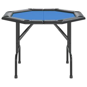 Table de poker en bois d'ingénierie bleu avec revêtement en cuir artificiel et acier pour jeux de hasard ou de mahjong - Product Image 3