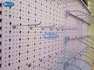 OneTech Durable Anti-Rust Versatile Double-Sided Gondola Perforated 4-<b>Shelf</b> 50-80kg Capacity Retail Display <b>Racks</b> Vietnam - Product Image 5