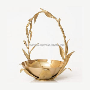 Tazón Decorativo de Latón de Alta Demanda, Tendencia Popular, con Base de Hojas, Tamaño y Forma Personalizables, Ecológico, para Fiestas - Product Image 3