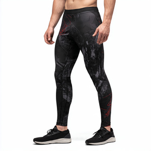 Regal Three <b>Men's</b> Compression Sports Pants <b>Base</b> <b>Layer</b> Polyester/Nylon Water Resistant Basketball Gym Workout Fitness Leggings - Product Image 3