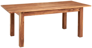 Table de salle à manger extensible en bois d'acacia massif, forme rectangulaire, taille personnalisée, finition brune, pieds pliants, durable, pour la maison, la cuisine, le restaurant - Product Image 2