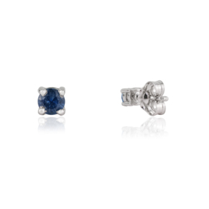 Dainty 925 Sterling <b>Silver</b> Round Cut Natural Blue Sapphire September Birthstone Daily Wear Tiny <b>Stud</b> <b>Earrings</b> - Product Image 5