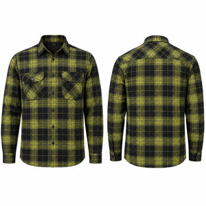 Camisa de Franela a Cuadros Floral Moderna Personalizada para Hombre, 100% Fibra de Bambú, Antiarrugas, Transpirable, Cuello Alto, Ropa Casual de Otoño - Product Image 1
