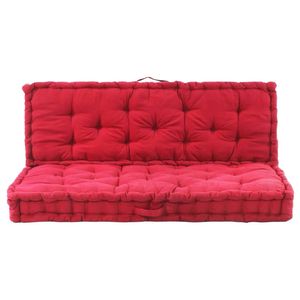 2 uds. De cojines de suelo de palé para exteriores de algodón burdeos, almohadas y cojines para exteriores de calidad superior - Product Image 2
