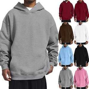 Sweat à capuche teinté 100% coton pour homme, pull décontracté en molleton, chaud pour l'hiver, style streetwear - Product Image 1