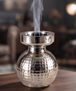 Metal <b>Incense</b> Burner Silver Hammered Spherical Censer <b>Cone</b> Ash Catcher Holder Wholesale - Product Image 4