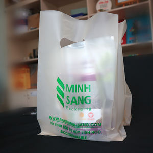 Bolsa de compras biodegradable con mango troquelado de fábrica, embalaje ecológico al por mayor - Product Image 2