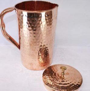 Ensemble de carafes en cuivre pour dîners romantiques aux chandelles, service d'eau, ensemble en métal avec verres, durable, réutilisable, pour la cuisine. - Product Image 5