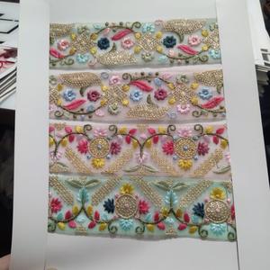 Tissu en dentelle brodée de créateur exclusif pour robe, garniture en dentelle brodée décorative, fournisseur de textiles pour vêtements, OEM - Product Image 1