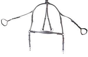 Plaque de poitrine anatomique de style équin avec fixation Martingale Produit cheval en cuir véritable - Product Image 4