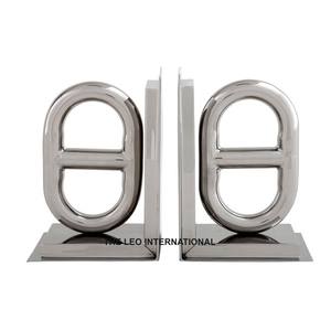 Sujetalibros Metálicos Plateados Brillantes de Alta Calidad, Diseño Moderno y Vintage para Estantes de Oficina y Mesas, Soporte para Libros - Product Image 2