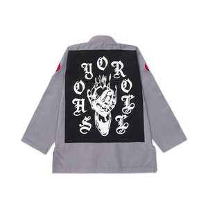 SHOWROLL Kimono de BJJ Gris para Hombre, Corte Regular, Logotipo Bordado, Rebels Against The Mainstream - Product Image 2