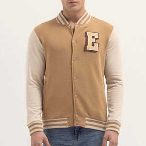 Chaqueta universitaria de lana de alta demanda para hombre, con cierre de botones, bolsillos, estilo Letterman, para béisbol universitario, tipo bomber. - Product Image 1
