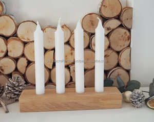 GlowLine Bougeoir en bois fait à la main Support chauffe-plat rustique avec petits trous pour la décoration de la maison pour Noël - Product Image 6