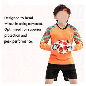 ชุดเสื้อเจอร์ซีย์และกางเกงขาสั้นสำหรับเด็กผู้ชาย ชุดยูนิฟอร์มผู้รักษาประตูแขนยาวสำหรับเด็ก ชุดผู้รักษาประตูฟุตบอลเยาวชน ระบายอากาศได้ดี เหมาะสำหรับการเล่นกีฬา - Product Image 5