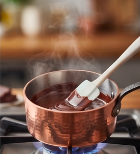 Copper Hammered Handle Sauce <b>Pan</b> And Copper Lid Minimalist Design Durable Metal Cookware For Gas And <b>Induction</b> Stoves - Product Image 5