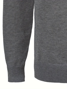 Pull tricoté décontracté pour homme, fermeture éclair, matière douce et chaude, manches longues, coupe ajustée élégante, tricot confortable pour un usage quotidien - Product Image 4