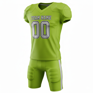 ชุดยูนิฟอร์มอเมริกันฟุตบอลแบบกำหนดเอง เสื้อและกางเกงฟุตบอลแบบซับลิเมชั่น ผ้าโพลีเอสเตอร์ระบายอากาศได้ดี พร้อมชื่อทีมและโลโก้ด้านหน้า สำหรับกีฬาทีม - Product Image 6