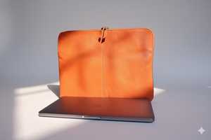 Funda Protectora Delgada para Laptop de Gran Capacidad, Hecha a Mano, de Cuero Genuino con Pelo, para Negocios, LHNS-0005 - Product Image 4