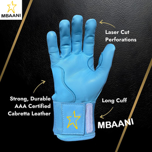 ถุงมือตีเบสบอลคุณภาพระดับมืออาชีพ หนา 0.9 มม. หนังคาเบรตต้าพรีเมียม พร้อมคุณสมบัติการกระชับมืออย่างดีเยี่ยม ถุงมือเบสบอลแบบข้อมือยาว - Product Image 2