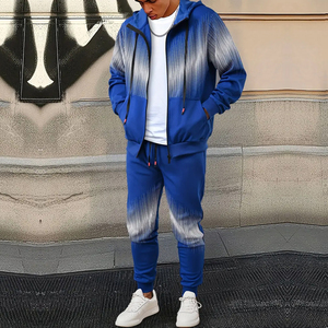 Customized Wholesale Men Track Suit Gym Workout <b>Running</b> Suit Breathable Polyester <b>Fleece</b> Hooded Tracksuit Sportswear Activewear - Product Image 1