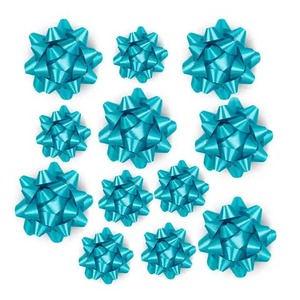 Custom Turquoise Butterfly <b>Bow</b> Eco-Friendly Polyester Digital Printed <b>Gift</b> Ribbons Satin Woven Luster Christmas Decorative <b>Bows</b> - Product Image 1