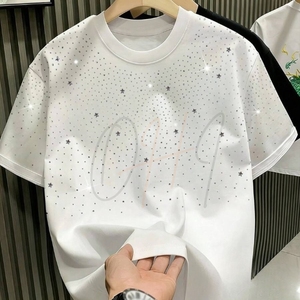 Camiseta de Verano para Hombre, de Lujo, Ecológica, Transpirable, de Secado Rápido, Cuello Redondo, Algodón Suave, Estilo Casual Urbano, Talla Grande - Product Image 1