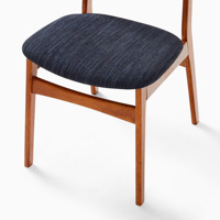 Chaise de salle à manger rembourrée moderne avec pieds en bois massif pour hôtel, restaurant, mobilier résidentiel
