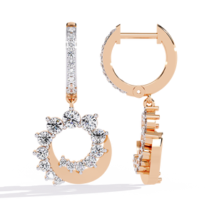 Aros redondos clásicos estilo Bali con diamantes cultivados en laboratorio para mujer en oro, oro rosa, oro blanco y plata con diamantes certificados por IGI. - Product Image 2