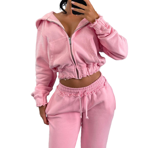 Ensembles de survêtements de sport d'été et d'automne de haute qualité, pull oversize ample, survêtements de jogging, ensembles de sweat-shirts à capuche et pantalons de jogging vierges - Product Image 3
