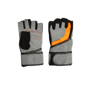 <b>Half</b> Finger Fitness Gloves Gray Black Adjustable Wrist Strap Gym Weight Lifting Unisex Breathable Non <b>Slip</b> - Product Image 3