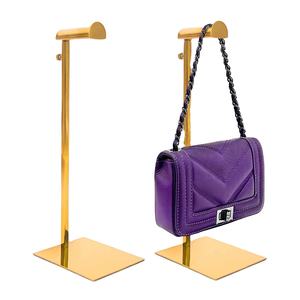 For Modern Stainless Steel Custom Logo Luxury <b>Gold</b> Freestanding Display Stand for Clothing Store <b>Backpack</b> Handbag Purse - Product Image 1