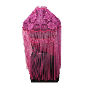 Capa de Lujo Rosa con Flecos de Cuentas para Boda, Envoltura de Hombros Nupcial, Bolero con Borlas Hechas a Mano para Vestido de Noche y Accesorios de Fiesta - Product Image 2