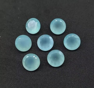 9mm Natural Aqua Calcedonia suave forma redonda cabujón certificado piedra preciosa suelta del fabricante tienda en línea DIY Alibaba India - Product Image 2