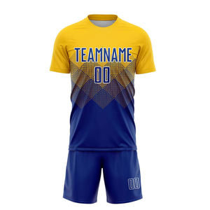 Durable Material 2026 Top Design Soccer Wear Uniform Breathable Fabric Gradient Color Short Sleeve Crew <b>Neck</b> Football Uniform - Product Image 2